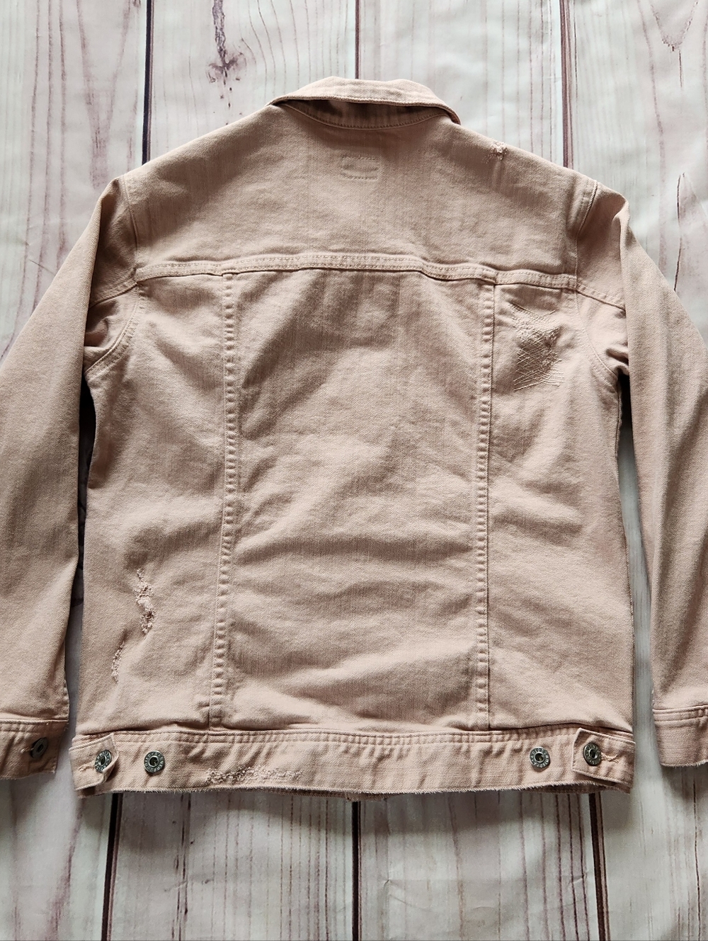 AG Adriano Goldschmied "Nancy" Denim Trucker Jacket Dusty Pink | Women's Size M - Picture 5 of 10